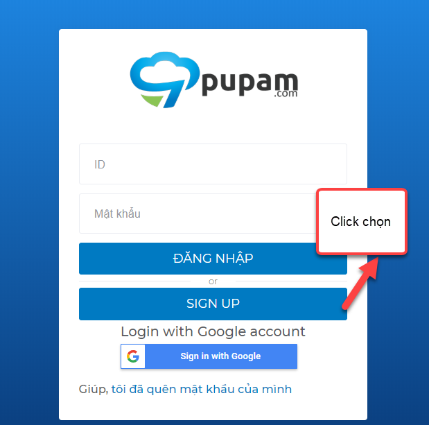 Hướng dẫn đăng ký tài khoản tại Pupam