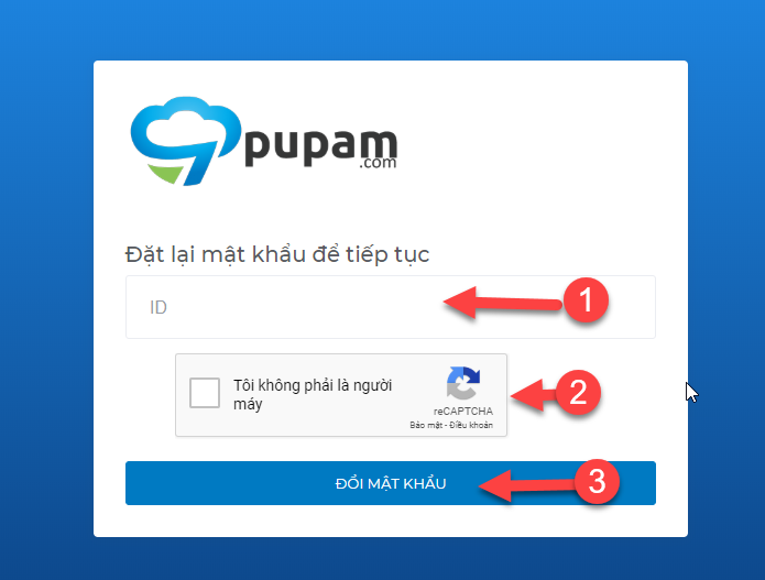 Hướng dẫn khôi phục mật khẩu tại Pupam