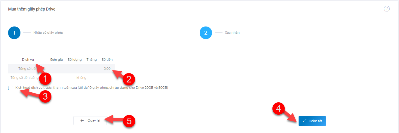Hướng dẫn mua thêm giấy phép google drive