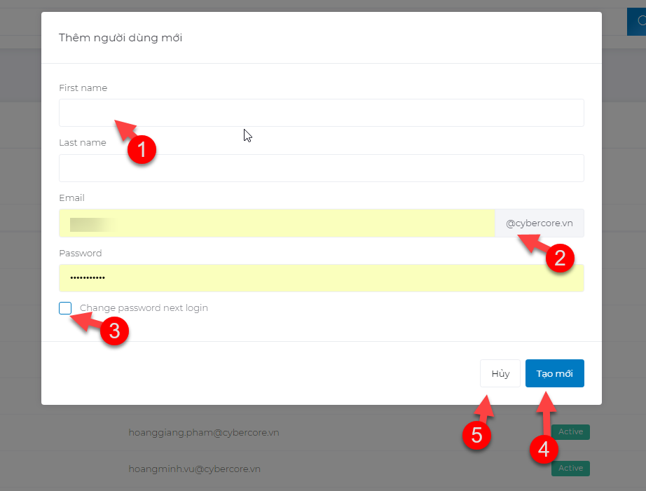 Quản lý người dùng của gsuite trên hệ thống của pupam