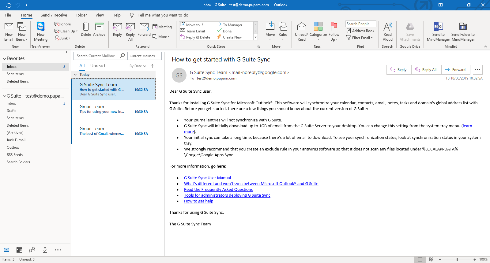 Hướng dẫn sử dụng G Suite Sync cho Outlook