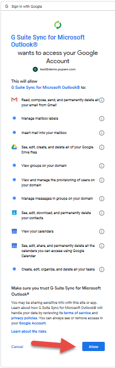 Hướng dẫn sử dụng G Suite Sync cho Outlook