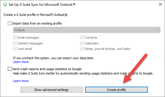 Hướng dẫn sử dụng G Suite Sync cho Outlook